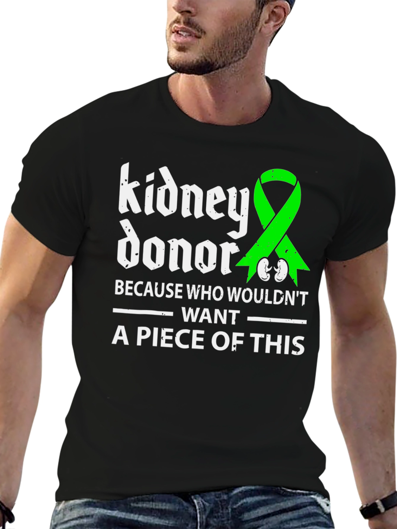 Kidney Donor Awareness T-Shirt - Green Ribbon