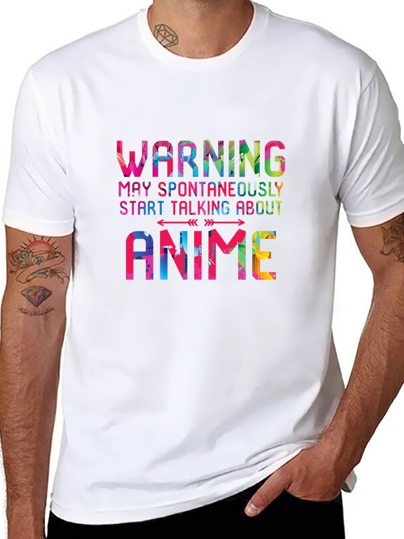 Warning Anime T-Shirt - Spontaneously Talking Novelty Tee