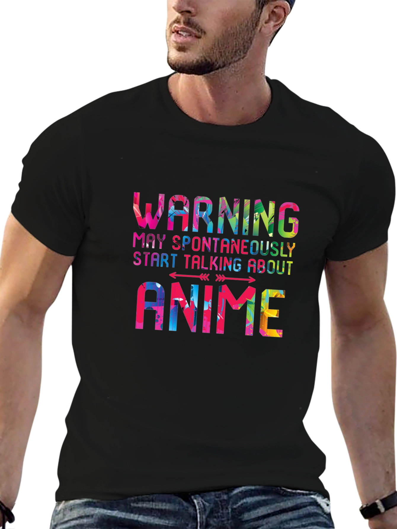 Warning Anime T-Shirt - Spontaneously Talking Novelty Tee