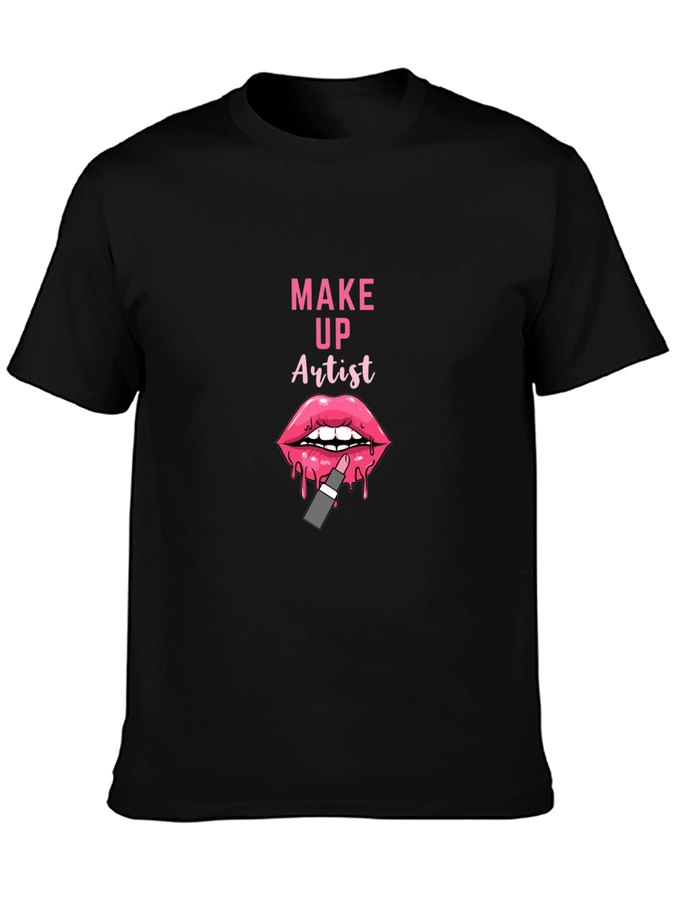 Makeup Artist T-Shirt - Pink Lips Design