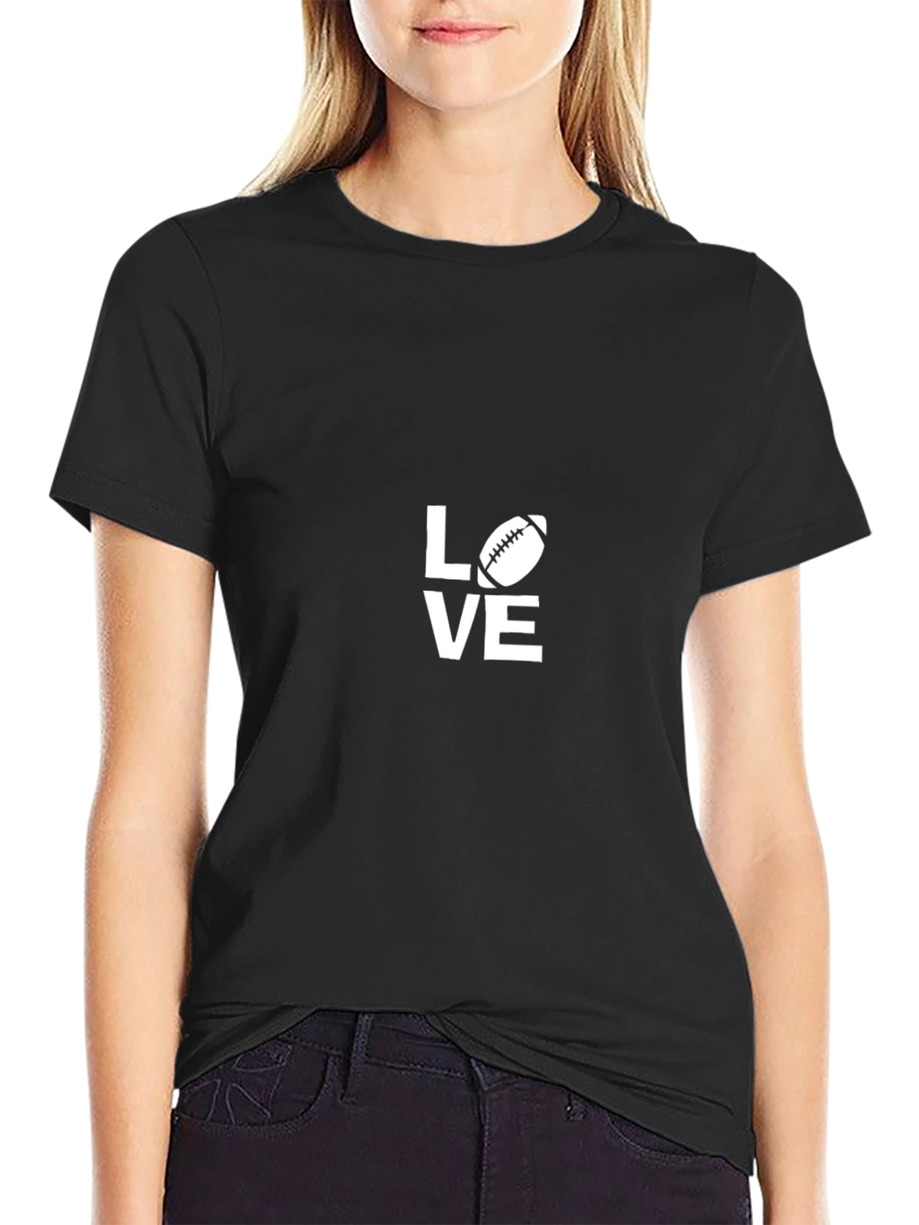 Love Football T-Shirt - Black Tee