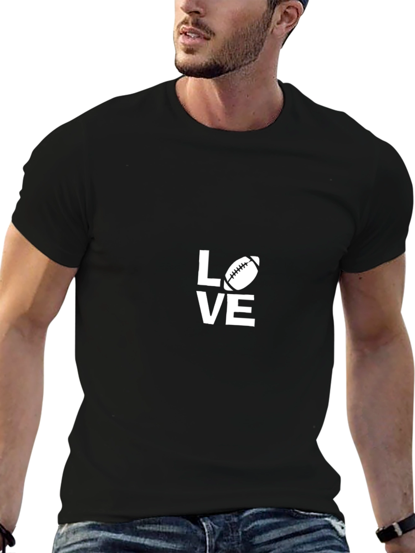 Love Football T-Shirt - Black Tee