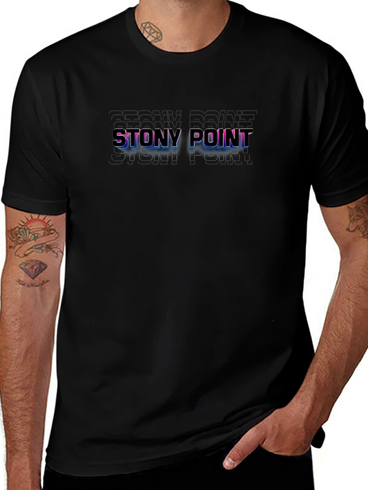 Stony Point Graphic Tee - Retro Style Black T-Shirt
