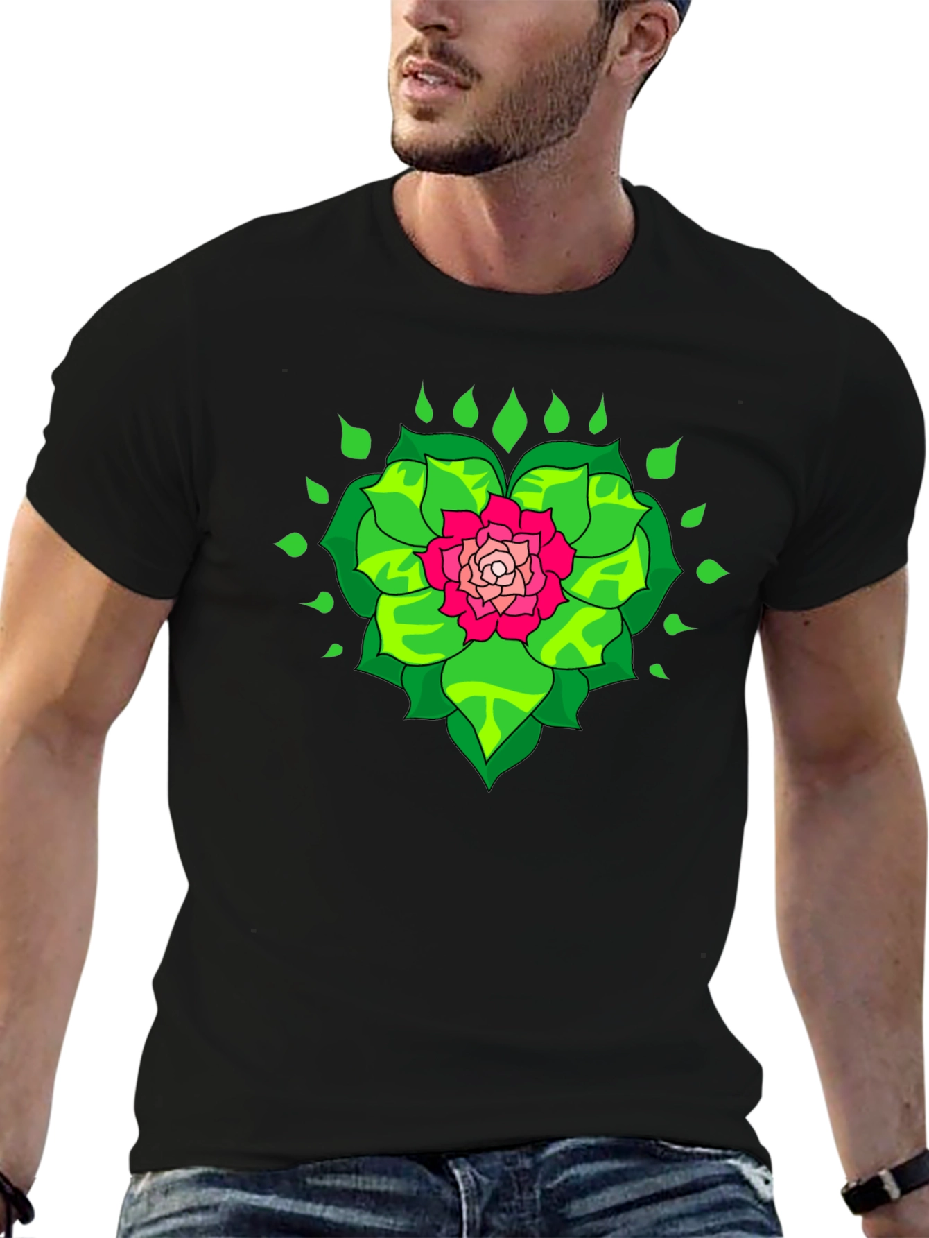 Botanical Blossom Graphic Tee - Black