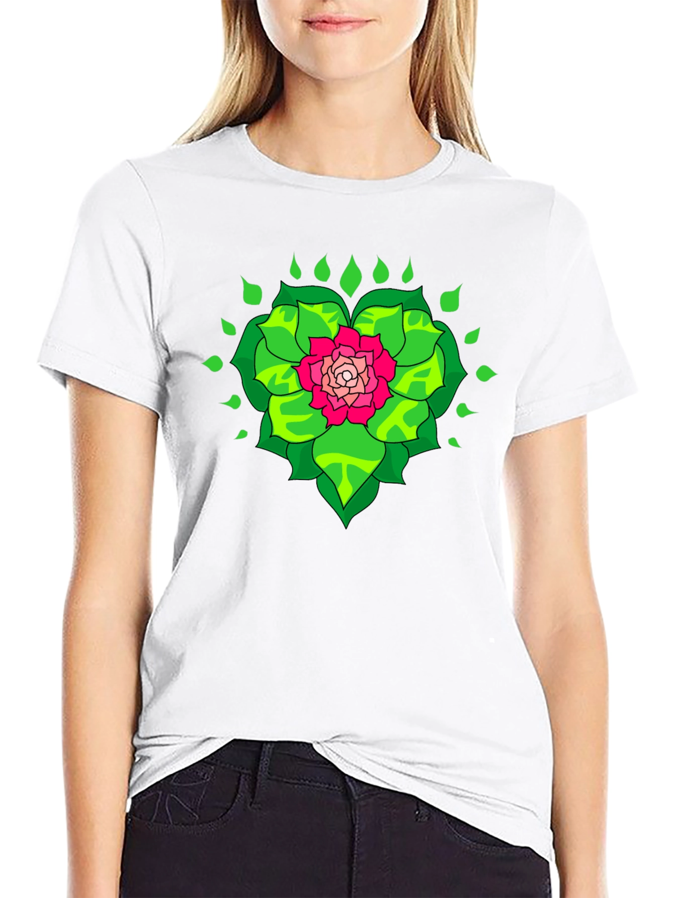 Botanical Blossom Graphic Tee - Black