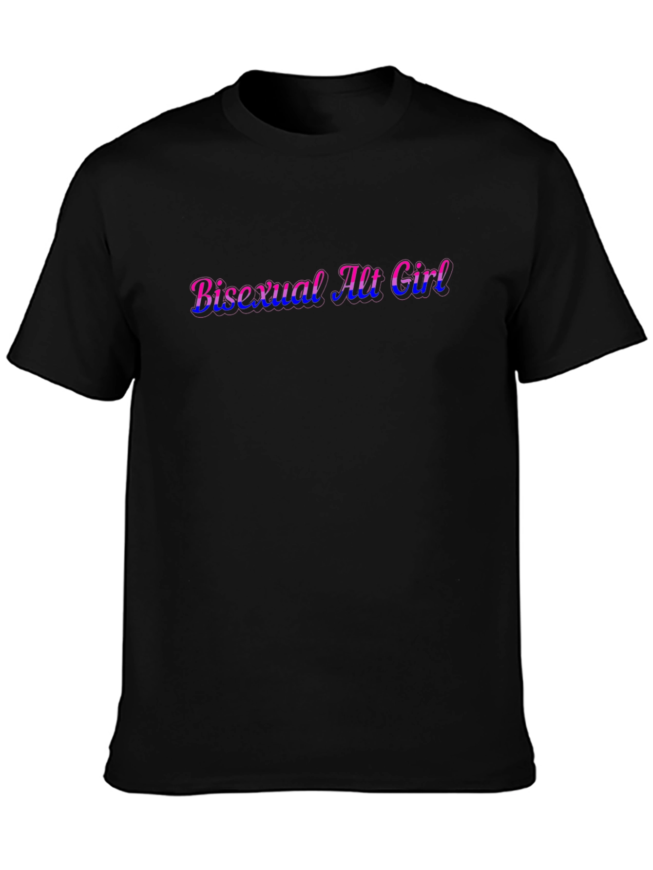 Bisexual Alt Girl Graphic Tee - Black Cotton T-Shirt