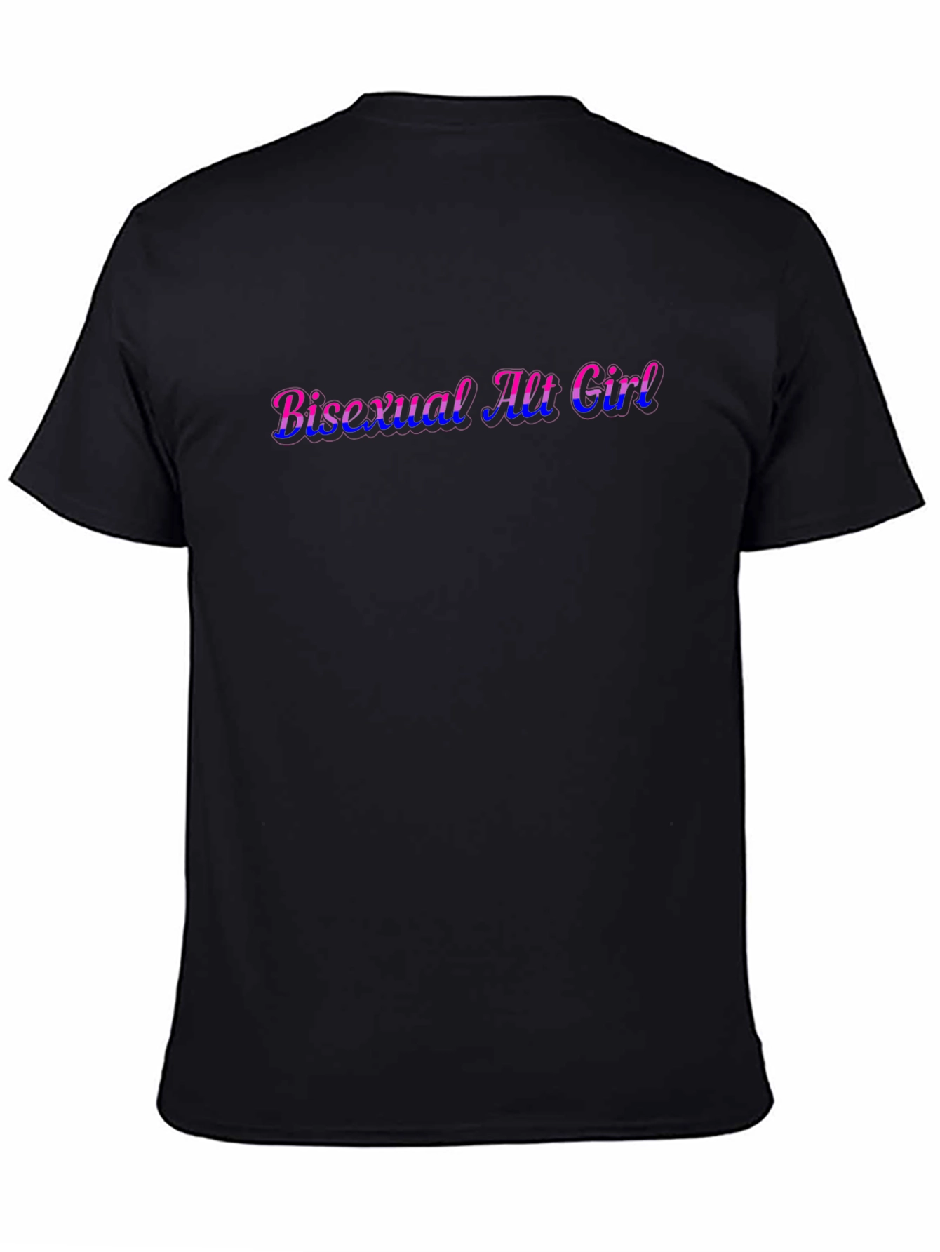 Bisexual Alt Girl Graphic Tee - Black Cotton T-Shirt