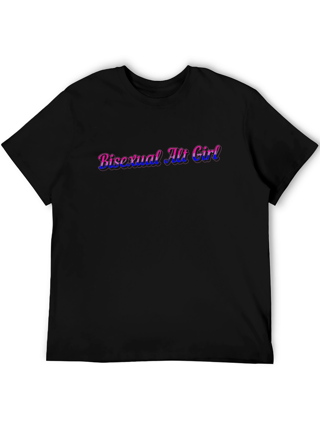 Bisexual Alt Girl Graphic Tee - Black Cotton T-Shirt