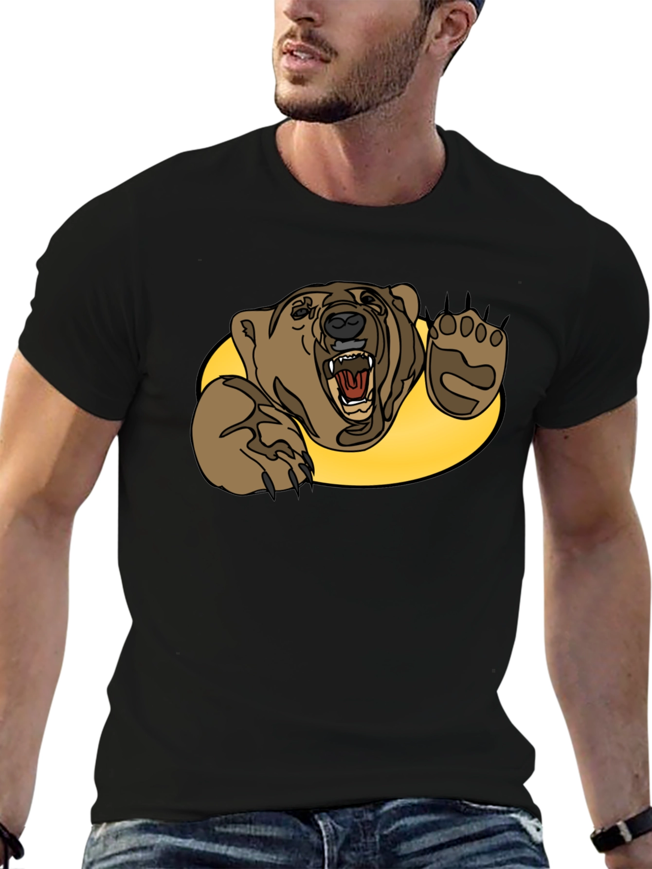 Grizzly Bear Graphic Tee - Black