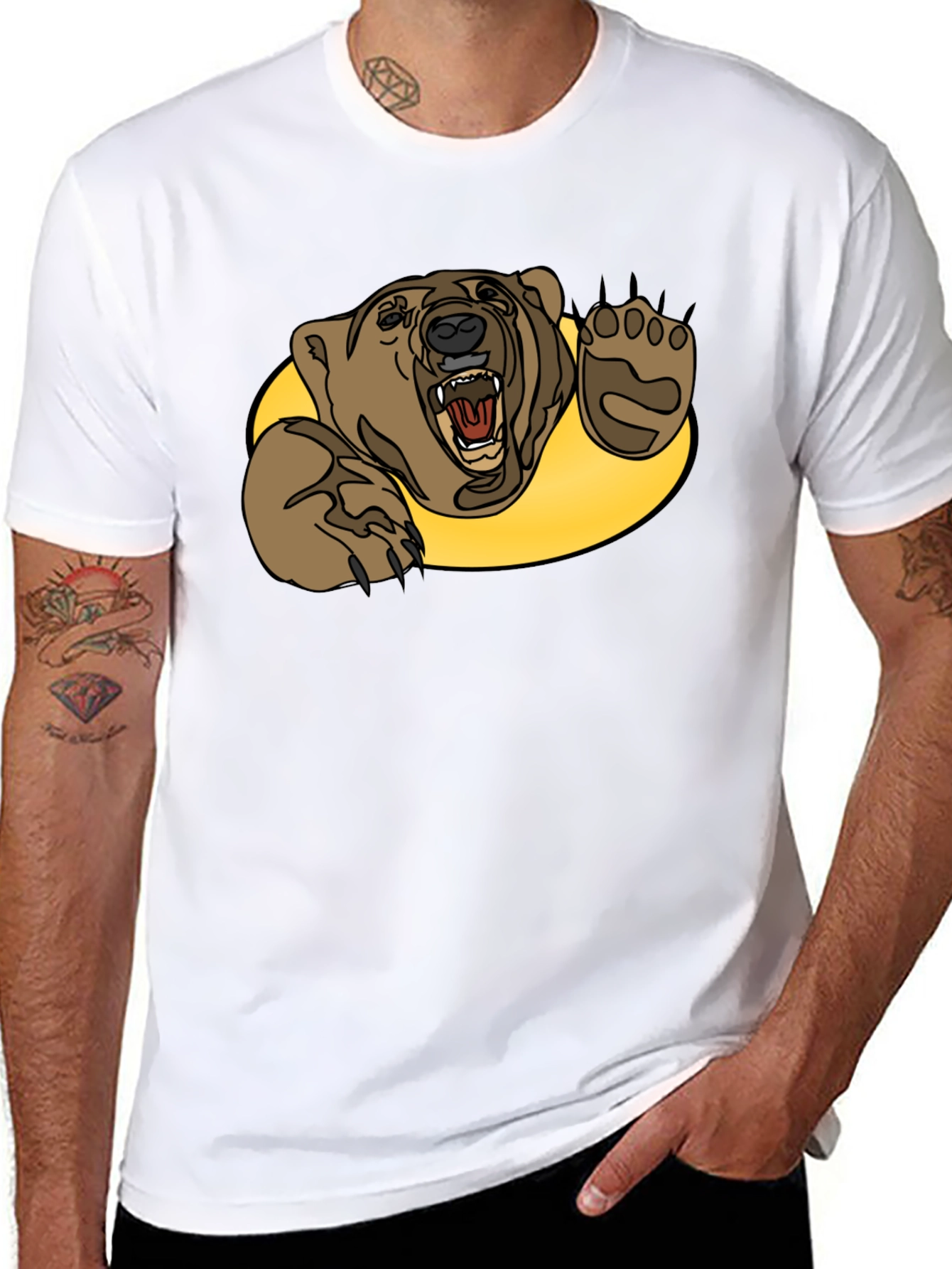 Grizzly Bear Graphic Tee - Black