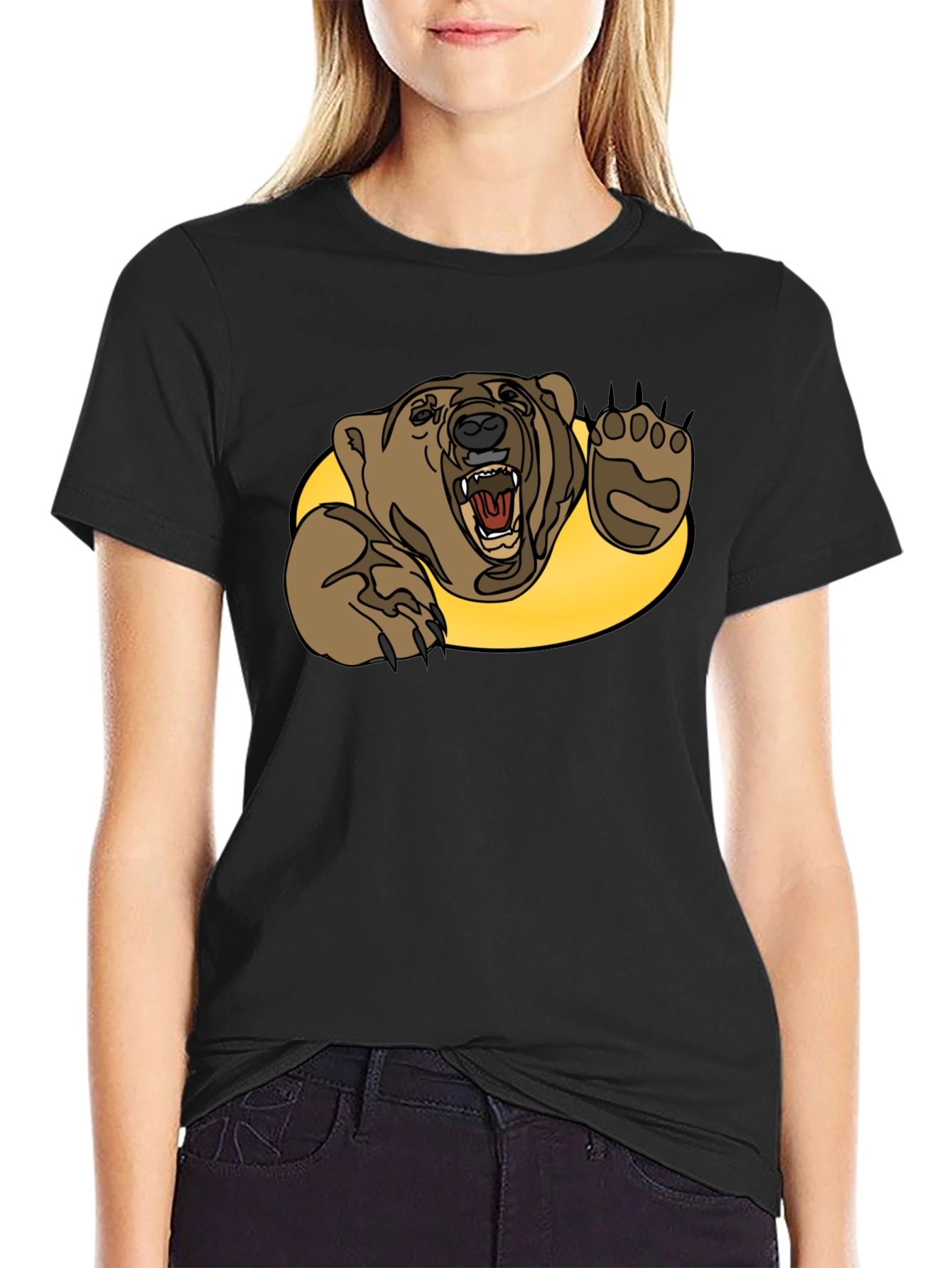 Grizzly Bear Graphic Tee - Black
