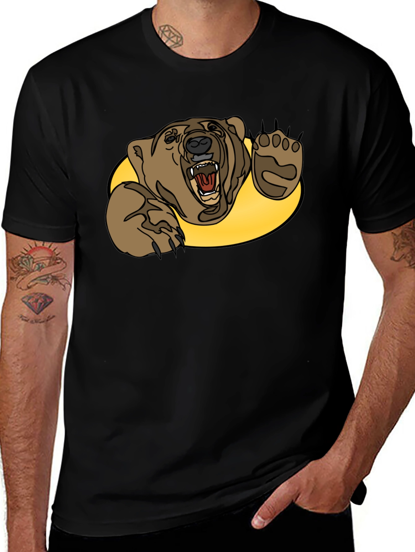 Grizzly Bear Graphic Tee - Black