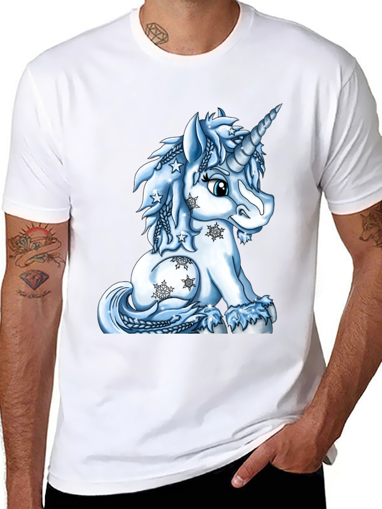 Unicorn Winter T-Shirt - Black
