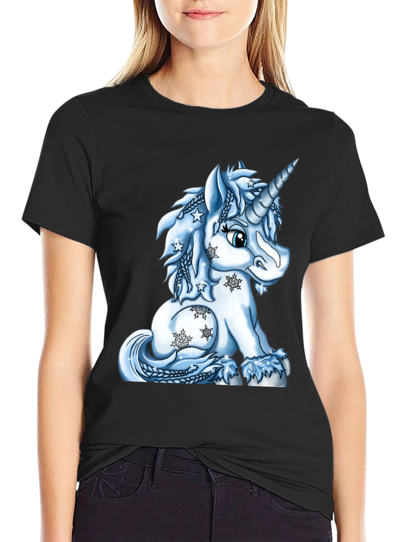 Unicorn Winter T-Shirt - Black