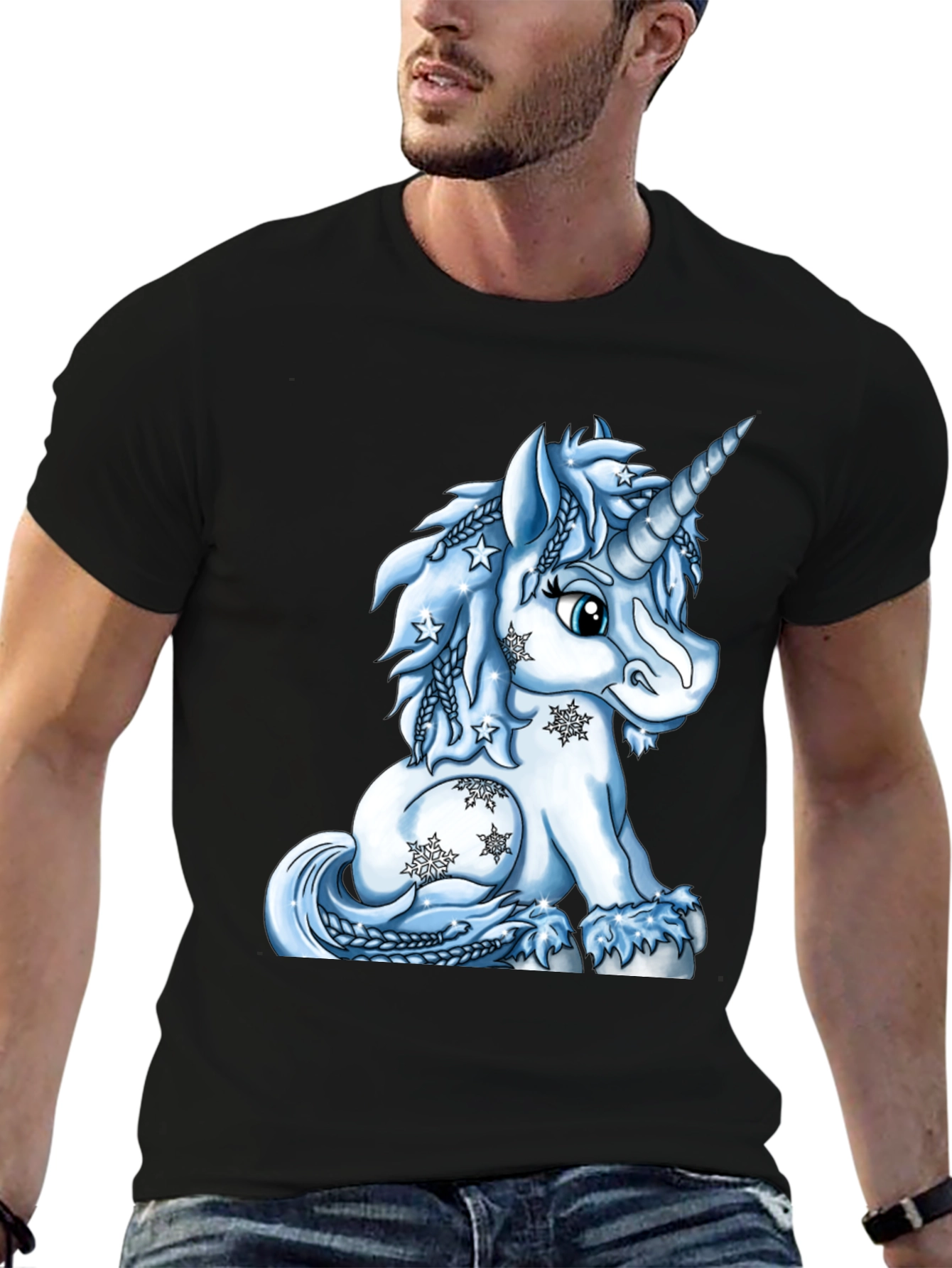 Unicorn Winter T-Shirt - Black