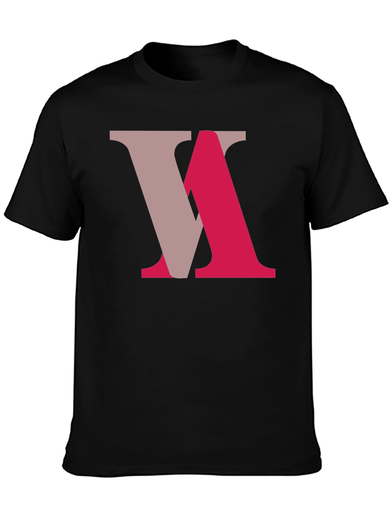 Abstract Letter Graphic Tee - Black