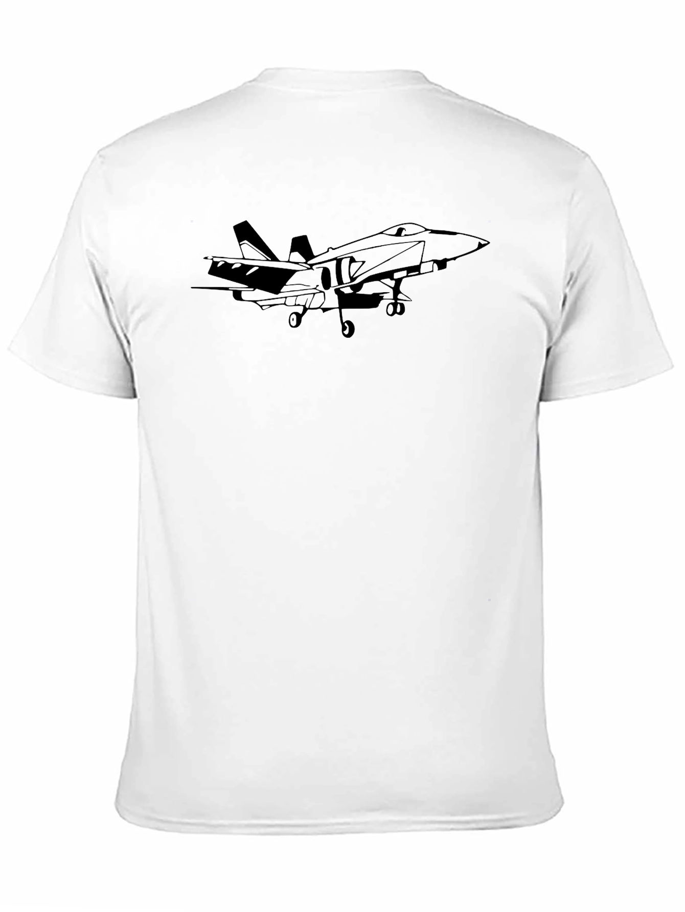 Fighter Jet Graphic Tee - Black Cotton T-Shirt