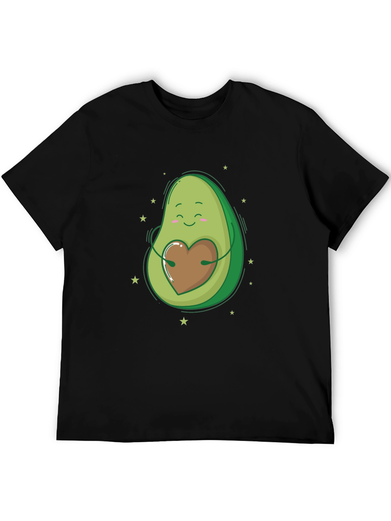 Avocado Heart Hug Graphic Tee - Black T-Shirt