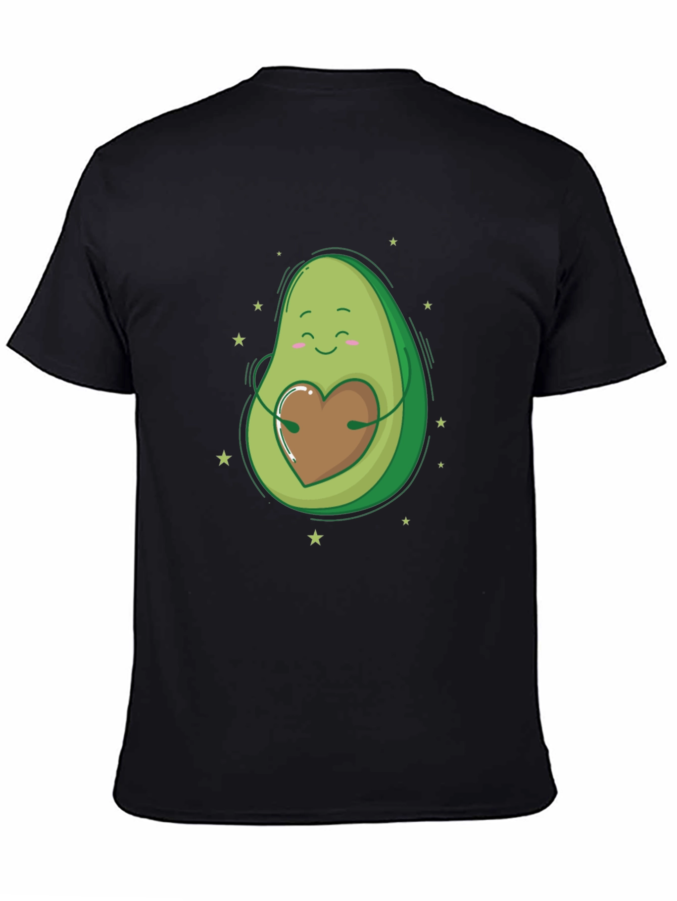 Avocado Heart Hug Graphic Tee - Black T-Shirt