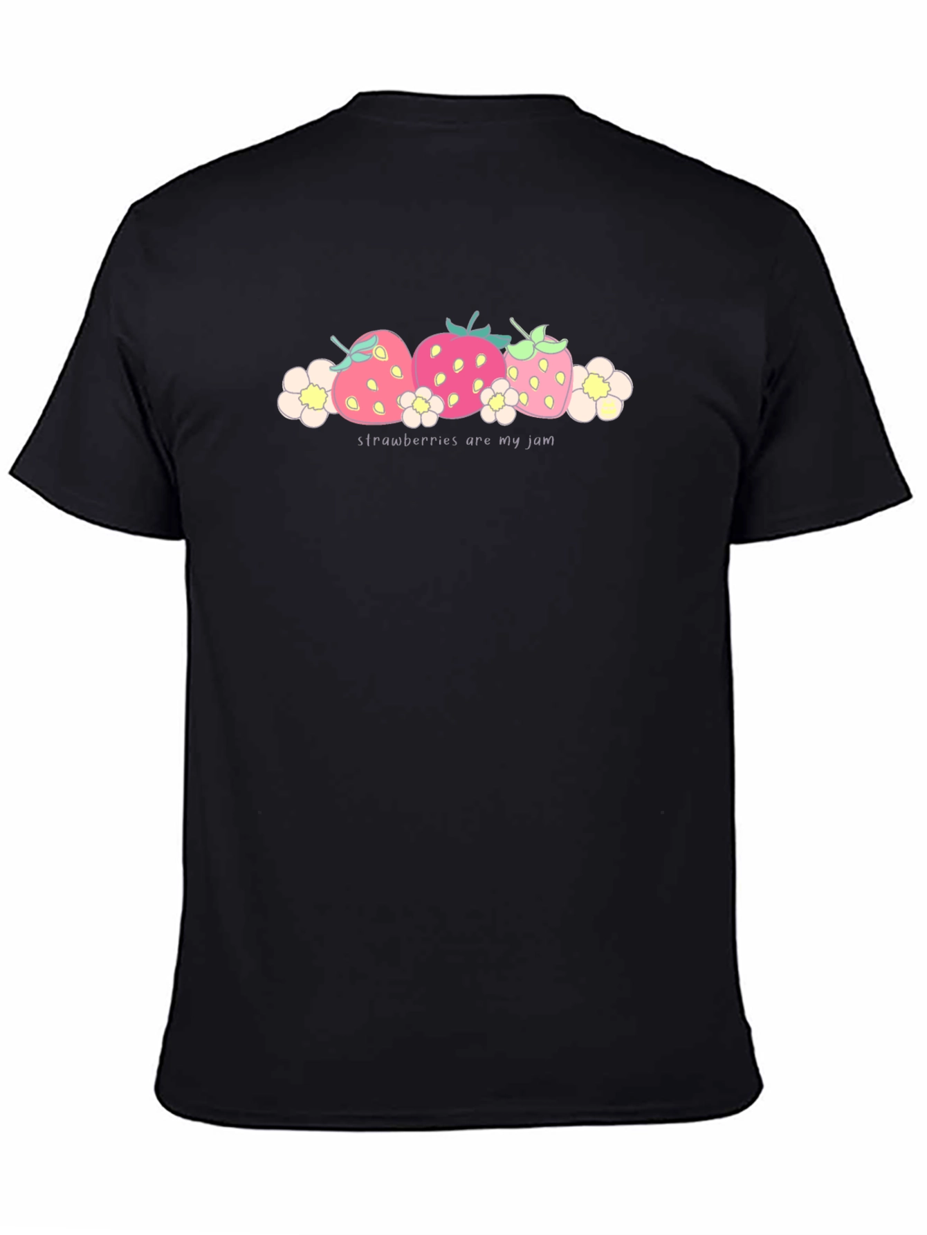 Strawberries Are My Jam Black T-Shirt