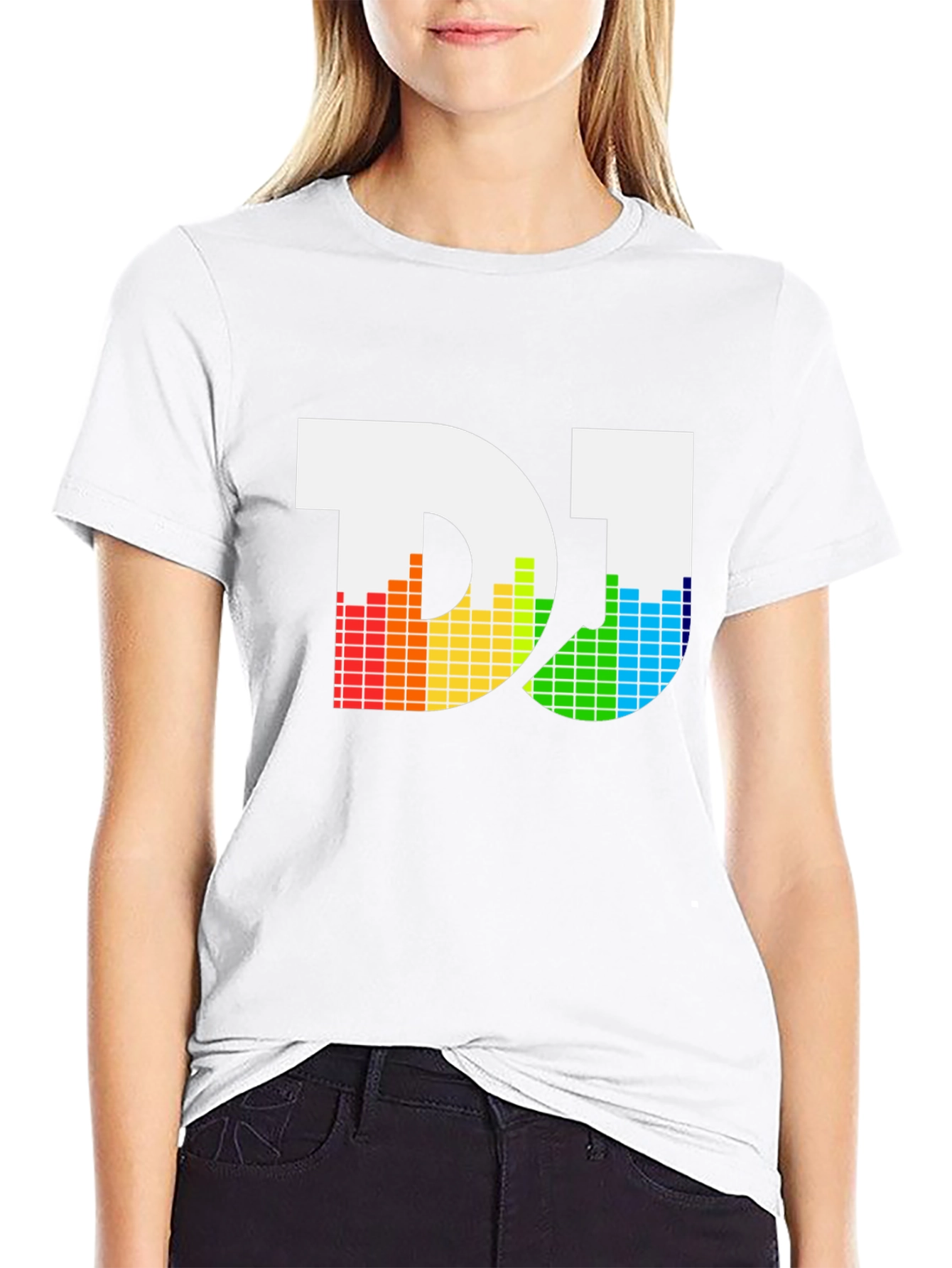 DJ Rainbow Equalizer Graphic Tee - Black