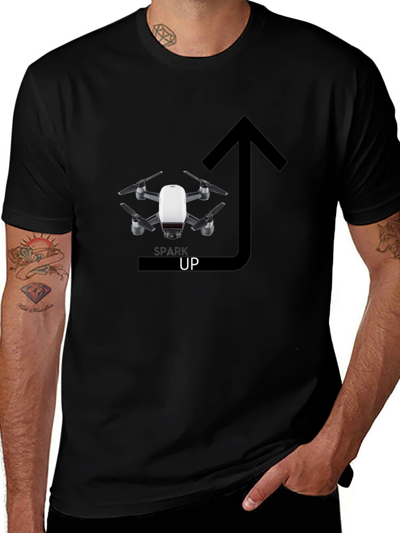 Spark Up Drone T-Shirt - Stylish Graphic Tee