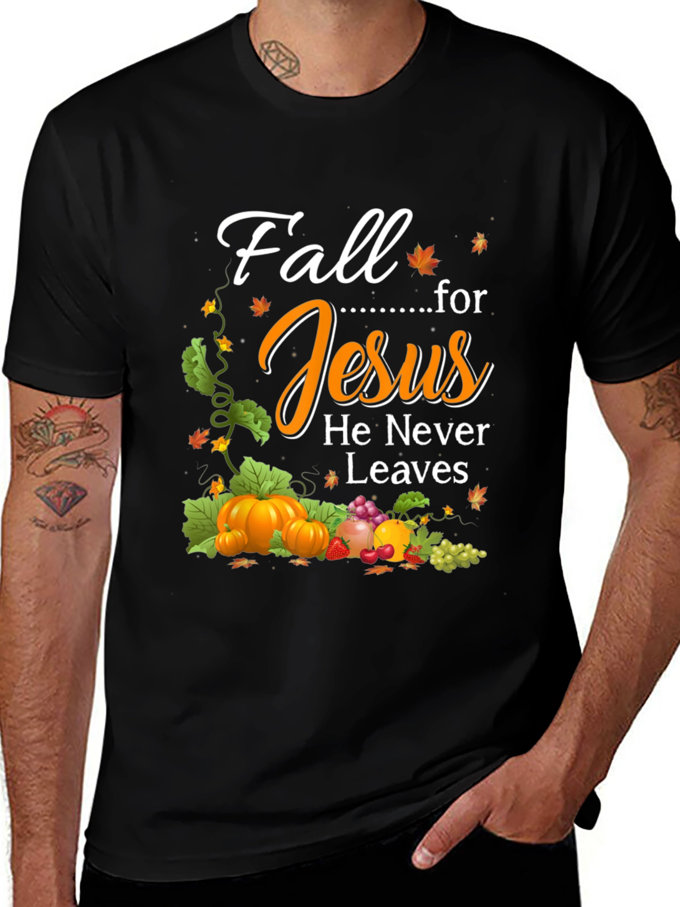 Fall for Jesus Black T-Shirt