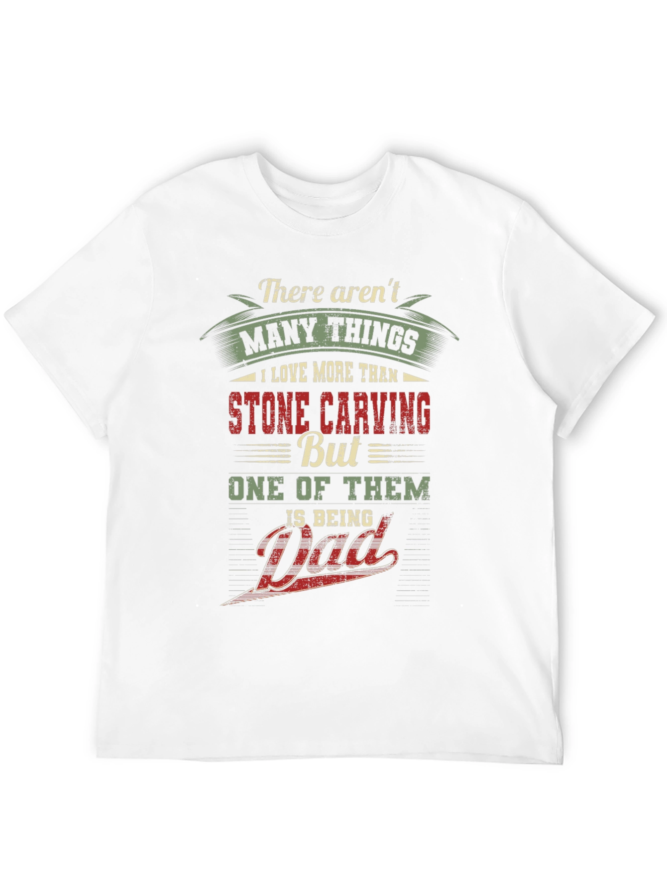Stone Carving Dad Black Graphic T-Shirt