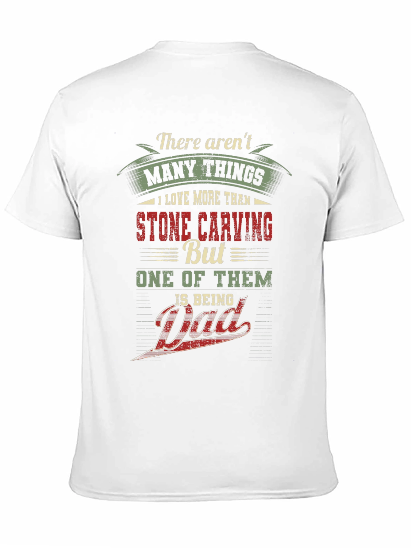 Stone Carving Dad Black Graphic T-Shirt
