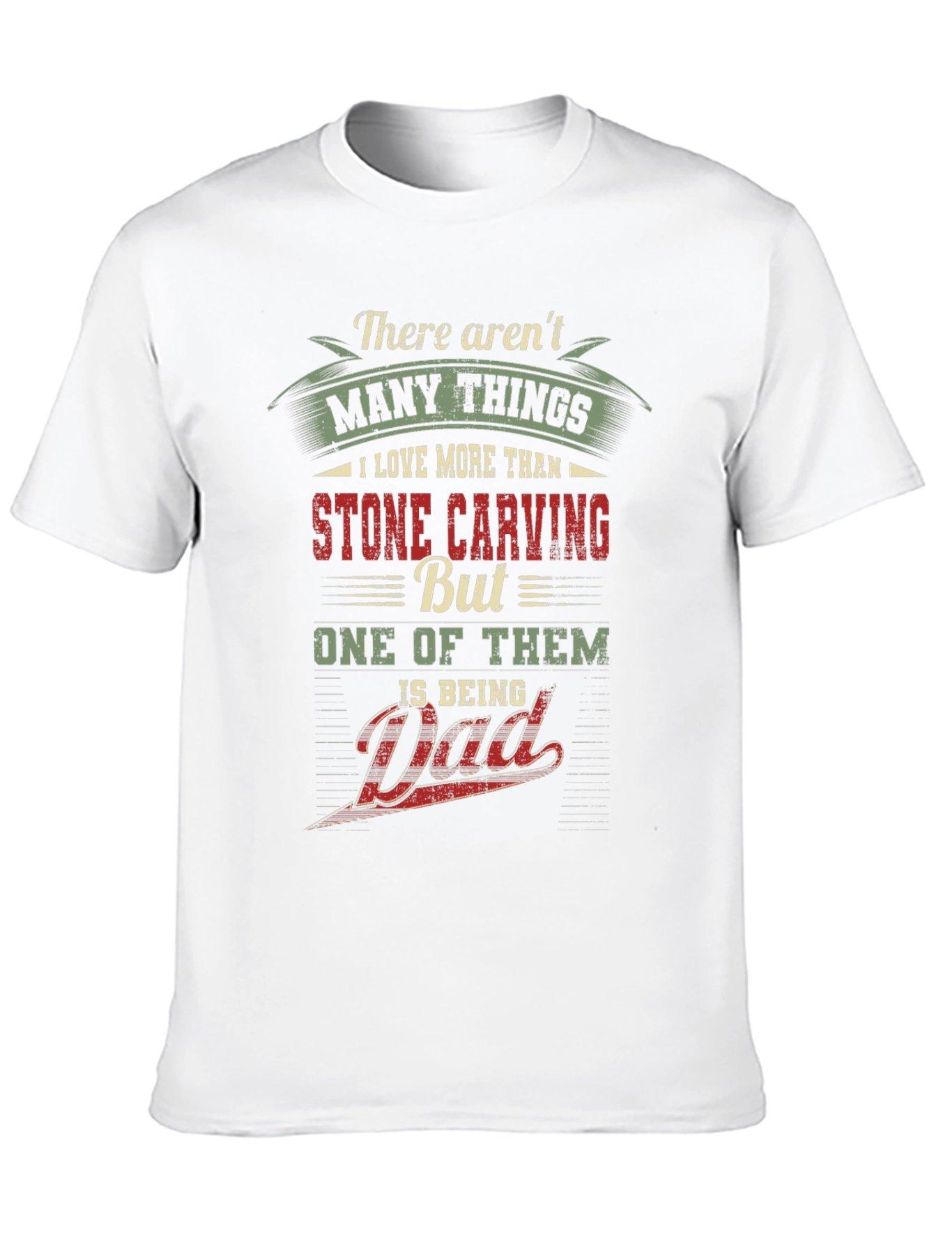 Stone Carving Dad Black Graphic T-Shirt