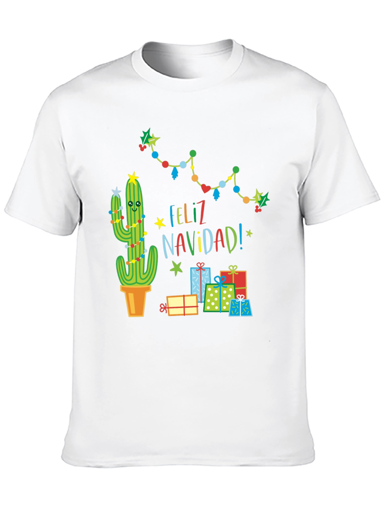 Feliz Navidad Cactus T-Shirt - Holiday Gift