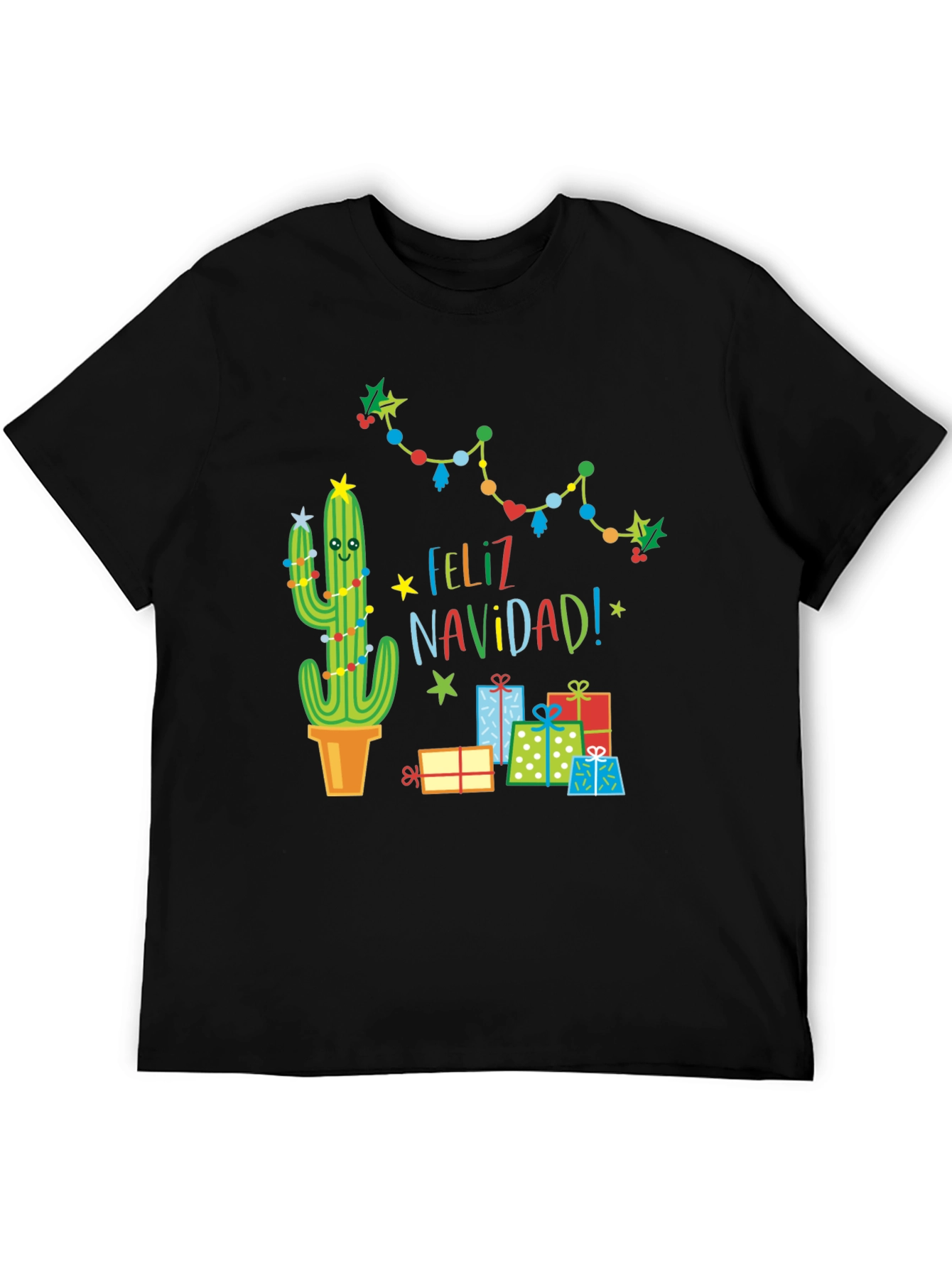 Feliz Navidad Cactus T-Shirt - Holiday Gift