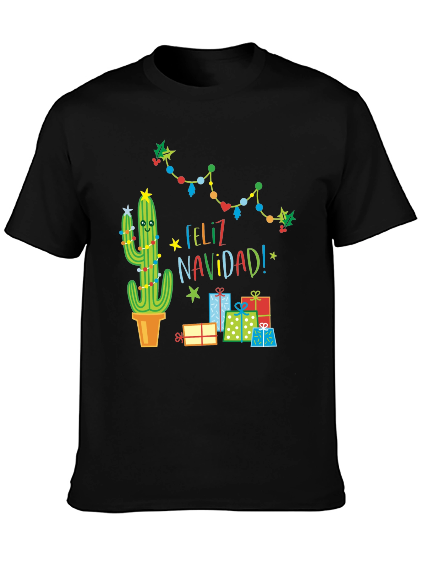 Feliz Navidad Cactus T-Shirt - Holiday Gift