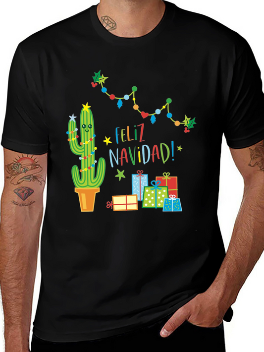 Feliz Navidad Cactus T-Shirt - Holiday Gift
