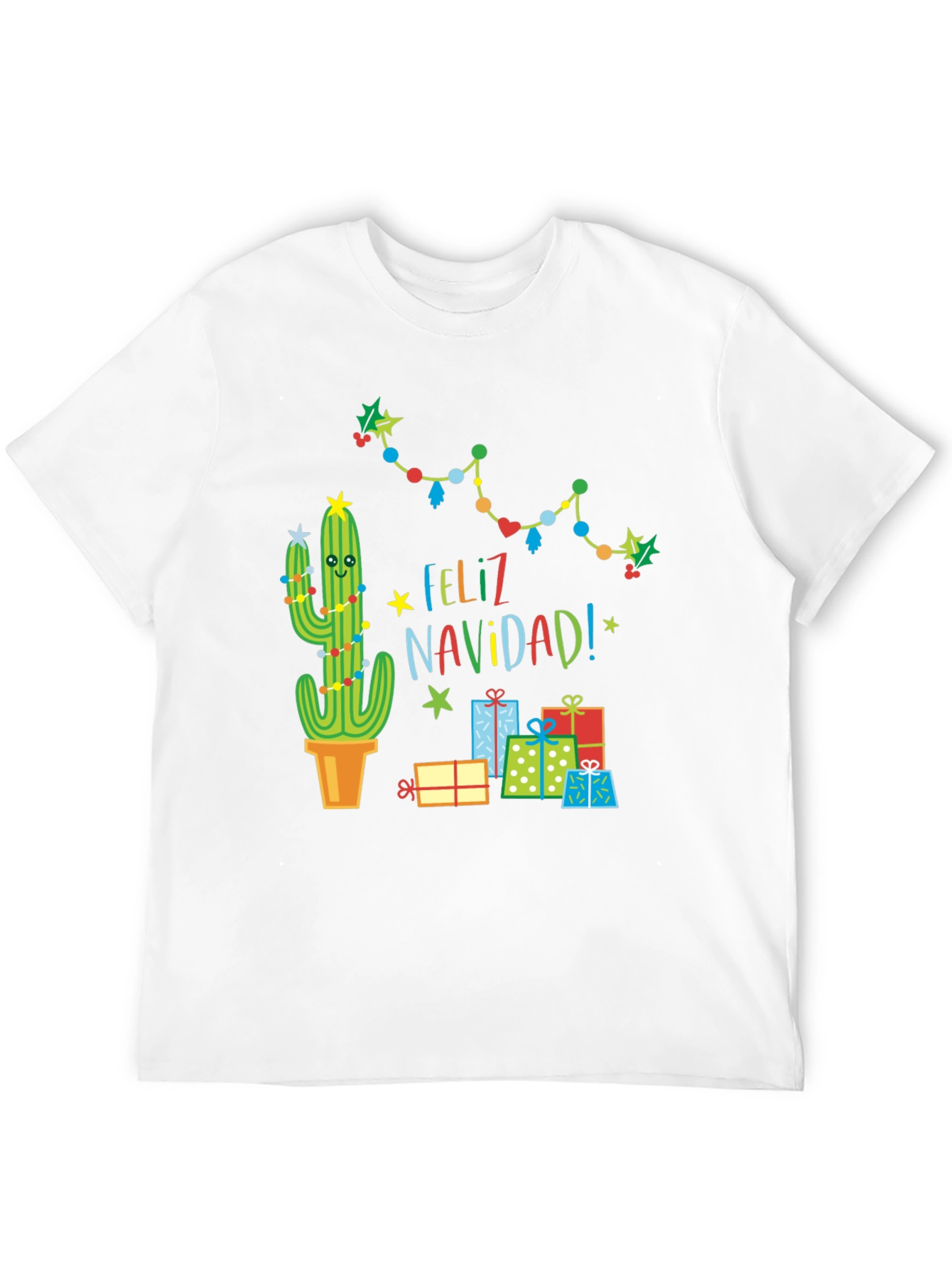 Feliz Navidad Cactus T-Shirt - Holiday Gift