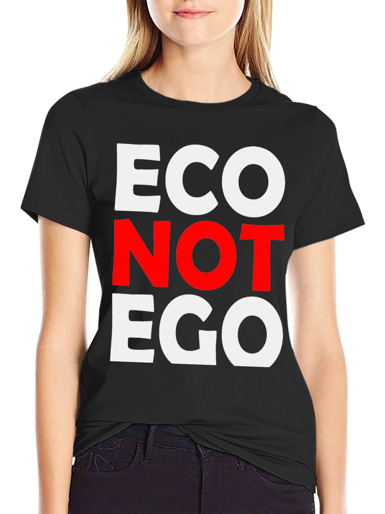 Eco Not Ego Graphic Tee - Black