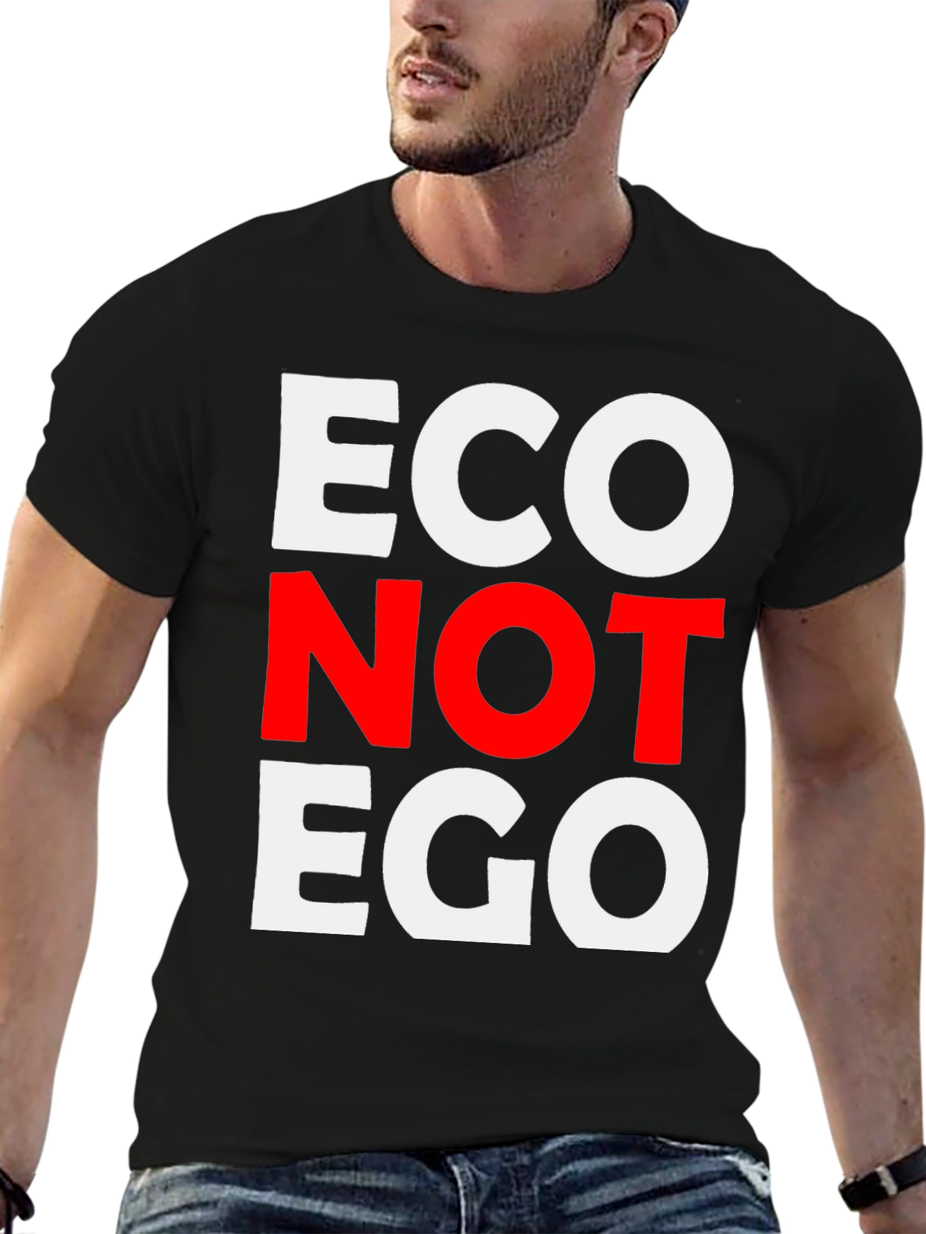 Eco Not Ego Graphic Tee - Black