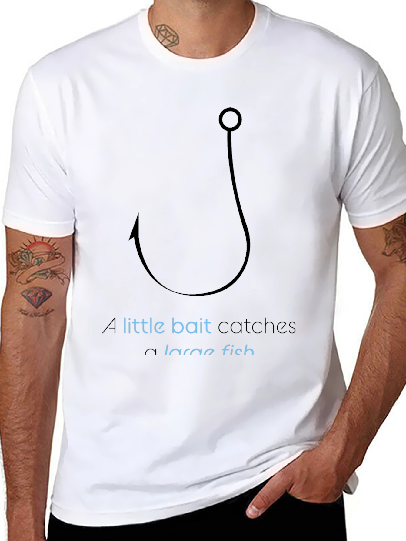 Fishing Hook Graphic T-Shirt - Catch a Large Fish!