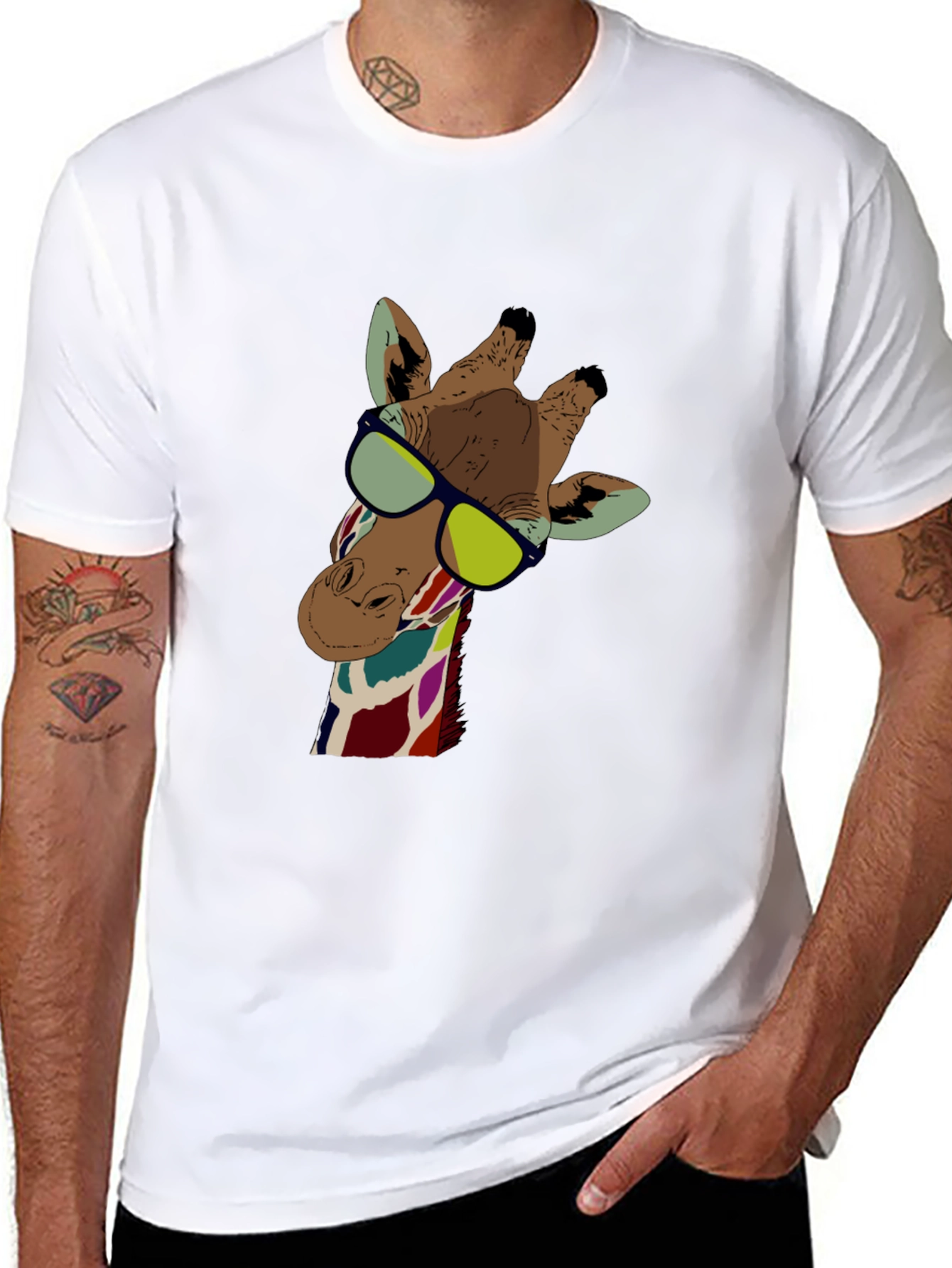 Cool Giraffe Graphic Tee - Unisex Black T-Shirt