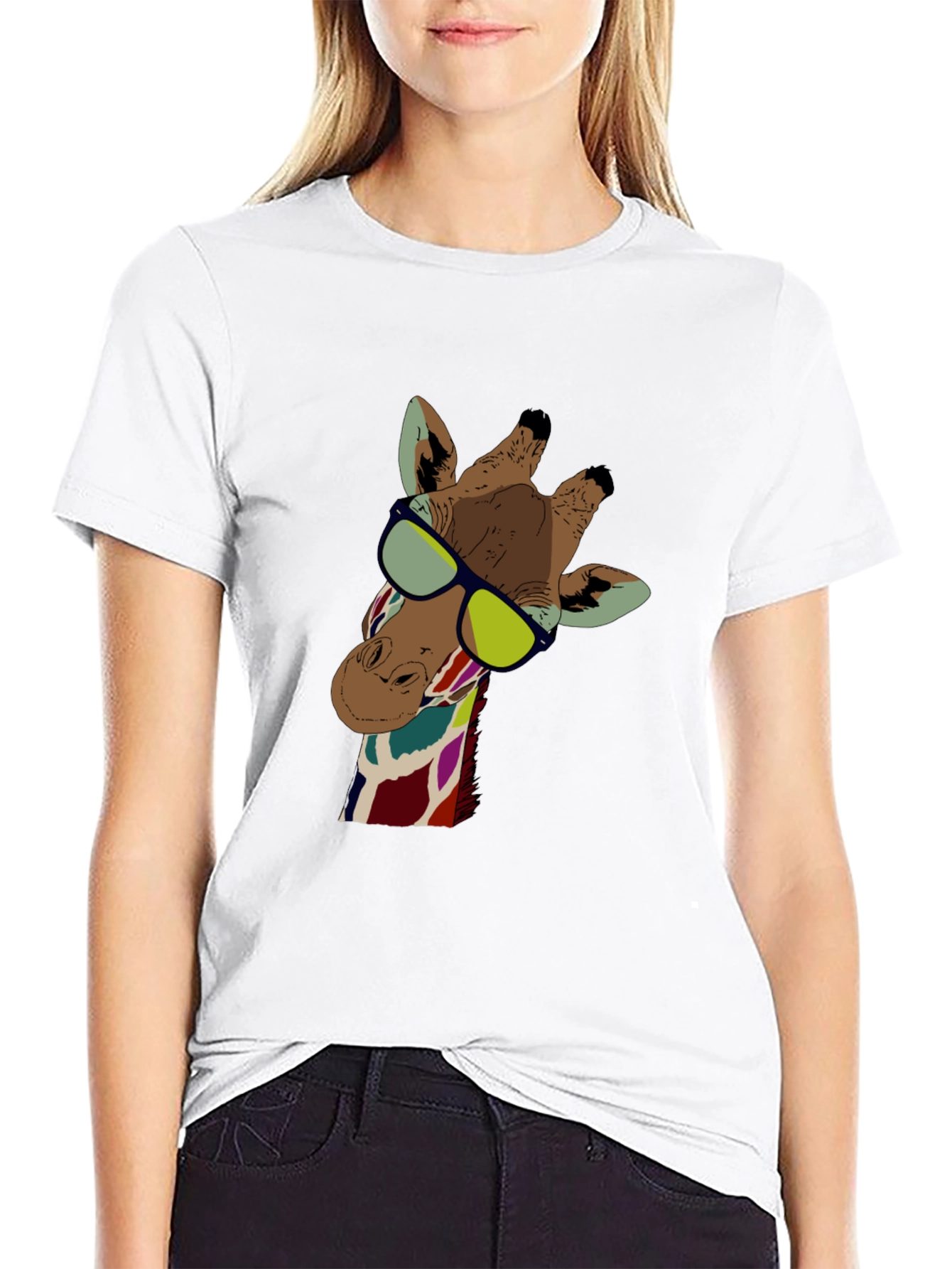 Cool Giraffe Graphic Tee - Unisex Black T-Shirt