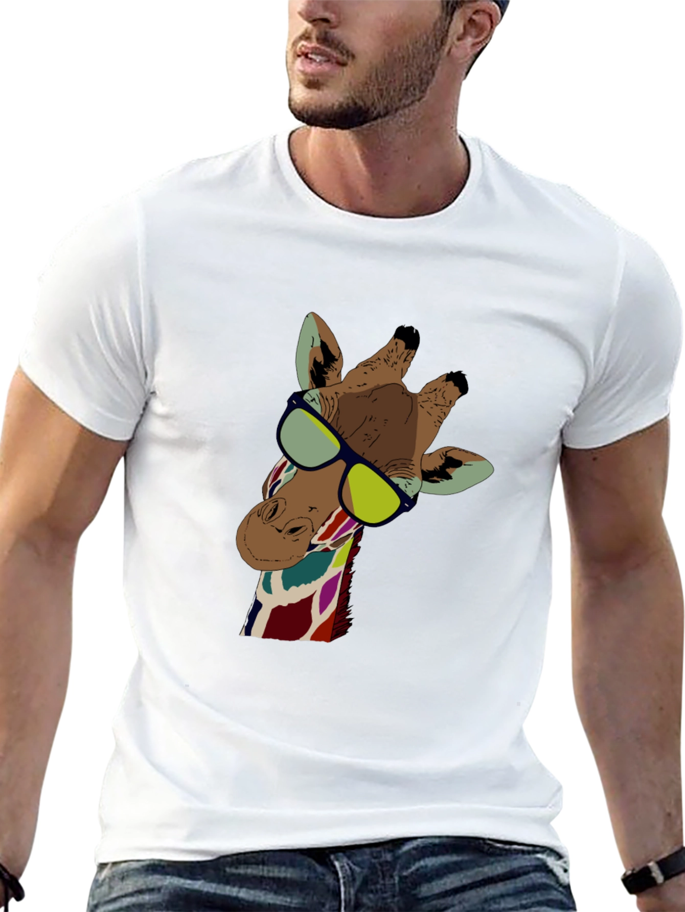 Cool Giraffe Graphic Tee - Unisex Black T-Shirt