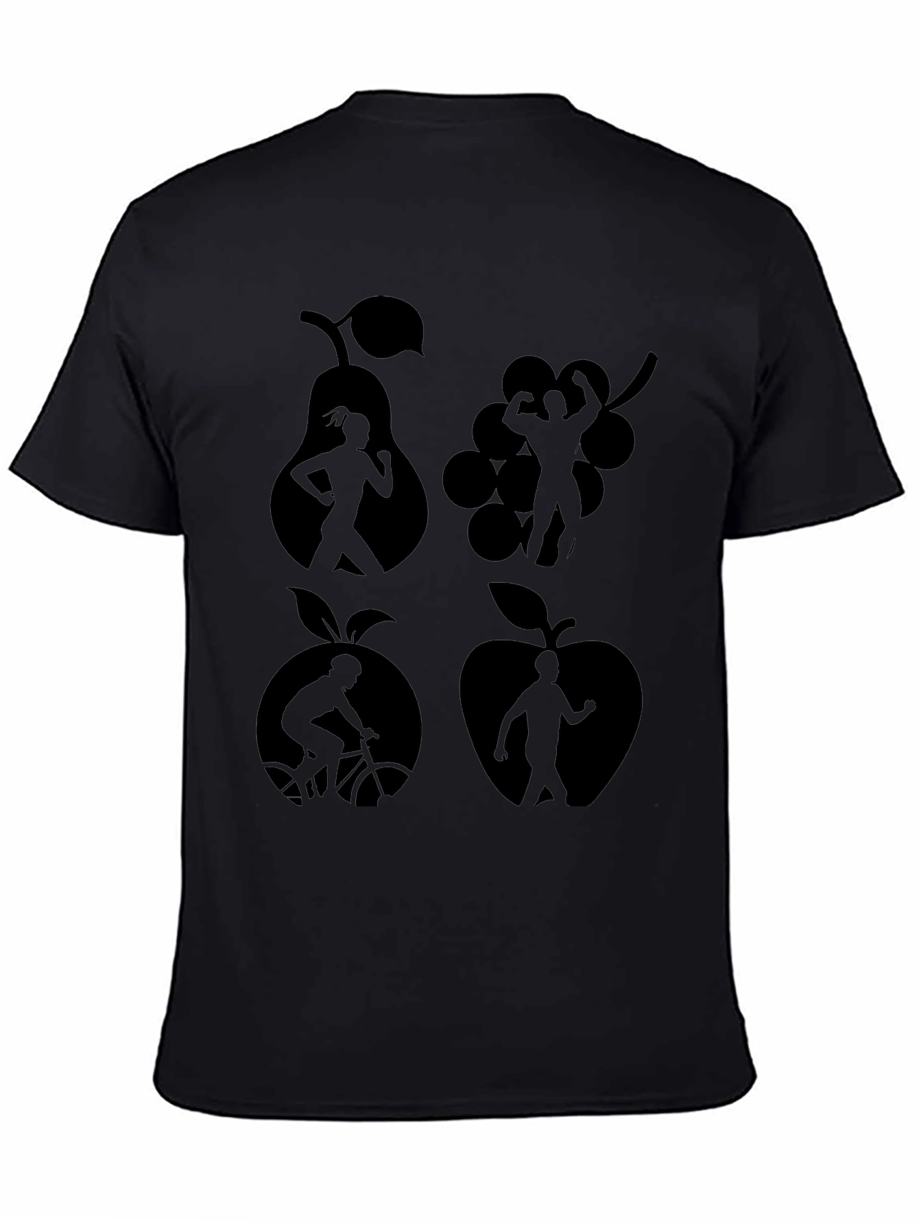 Fitness Fruit Graphic Tee - Black