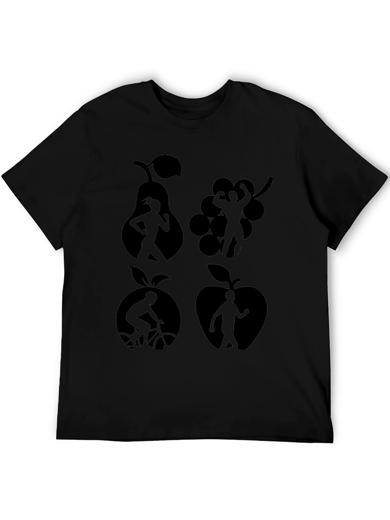 Fitness Fruit Graphic Tee - Black