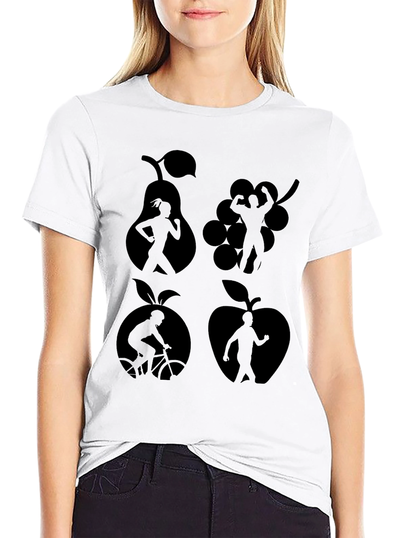 Fitness Fruit Graphic Tee - Black