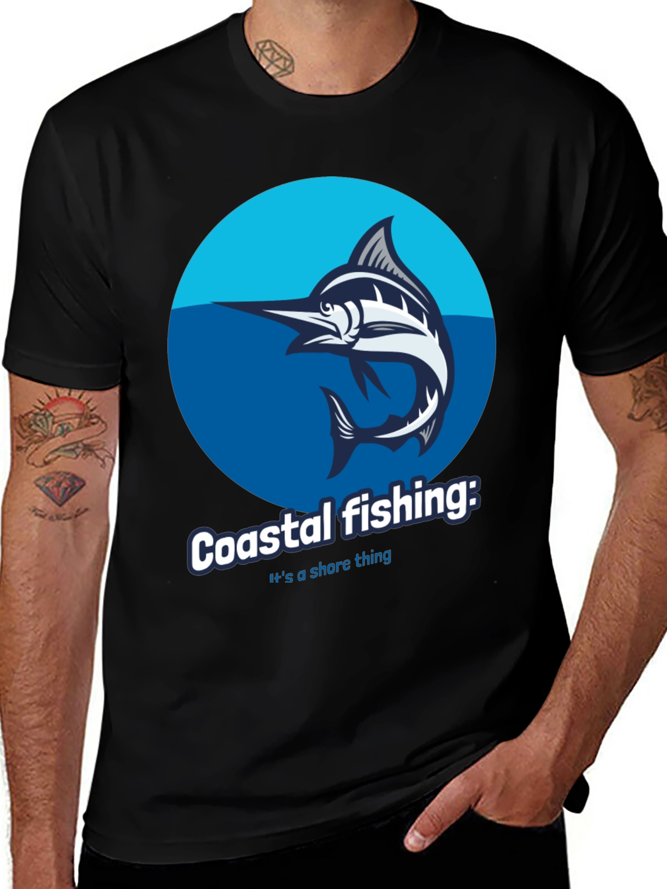 Coastal Fishing Graphic Tee - Shore Thing!