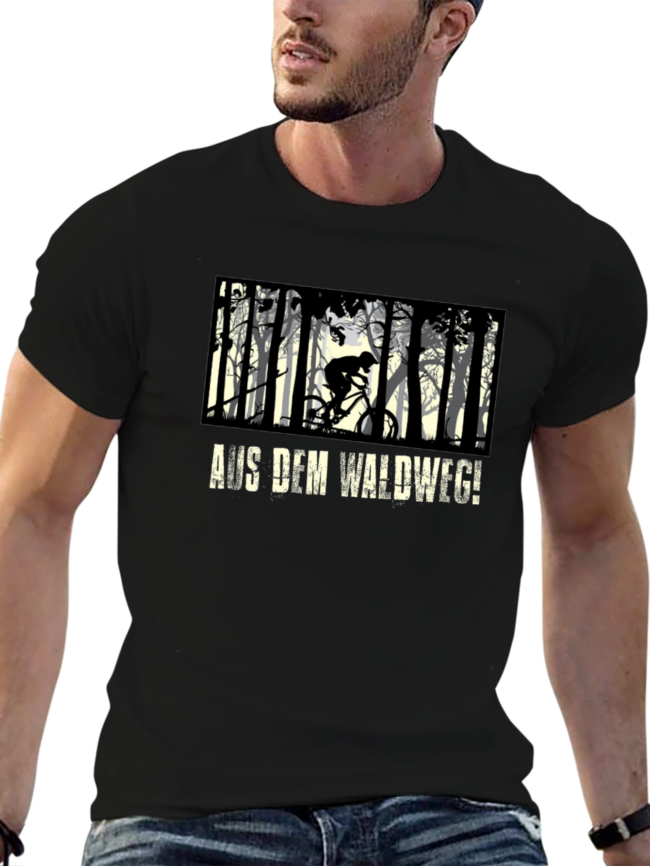 Mountain Biker Forest Graphic Tee