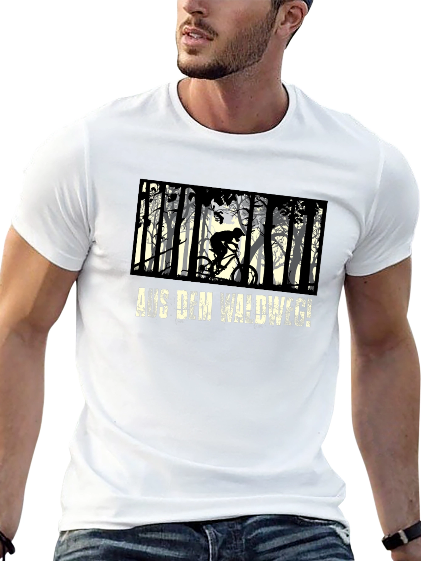 Mountain Biker Forest Graphic Tee