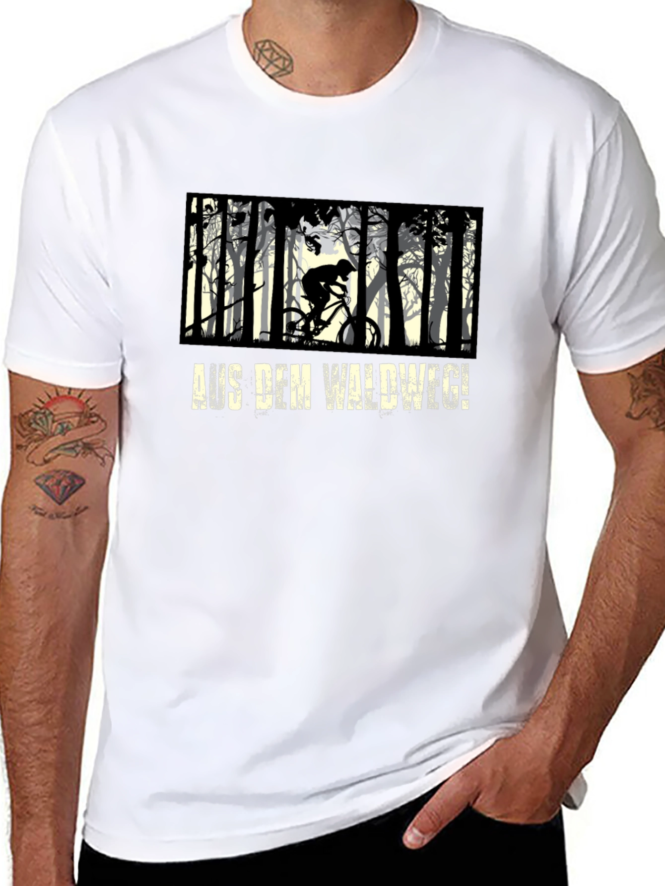 Mountain Biker Forest Graphic Tee