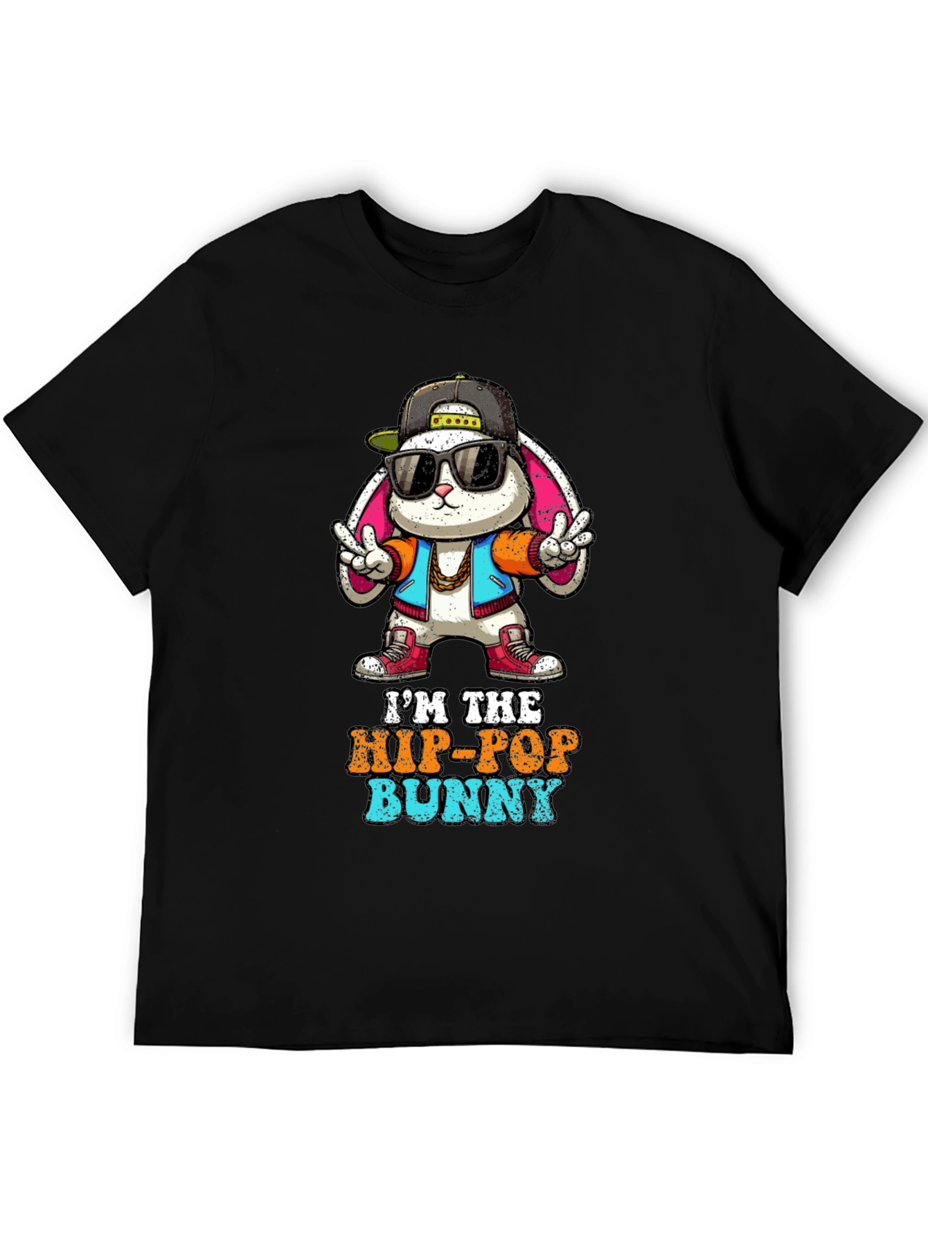Hip-Hop Bunny Graphic T-Shirt