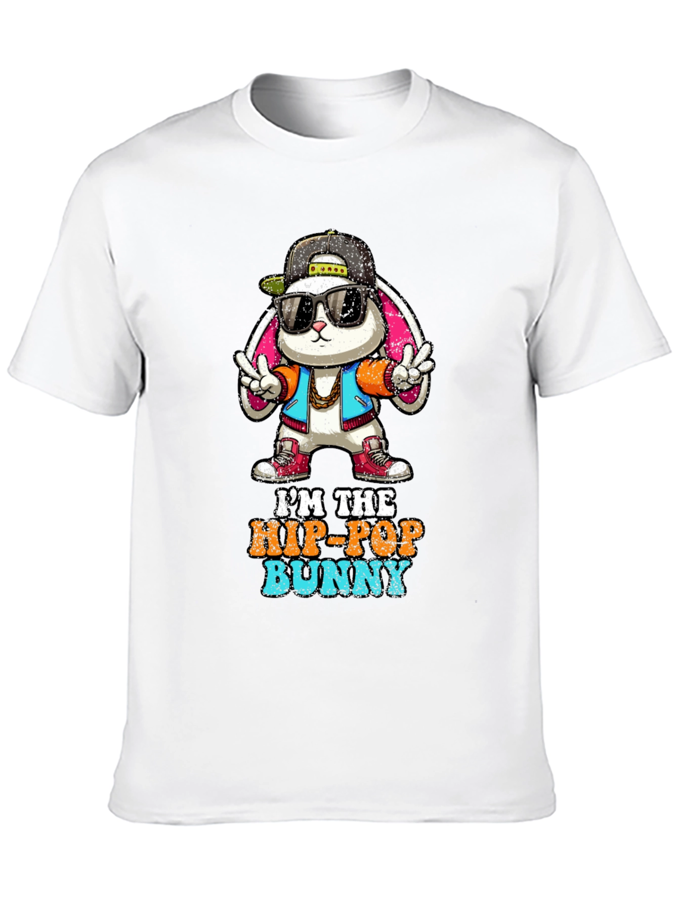 Hip-Hop Bunny Graphic T-Shirt